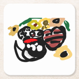 Dalmatian sunflowers rechteckiger pappuntersetzer