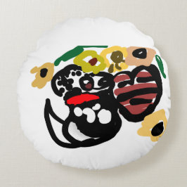 Dalmatian sunflowers rundes kissen