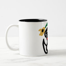 Dalmatian sunflowers zweifarbige tasse