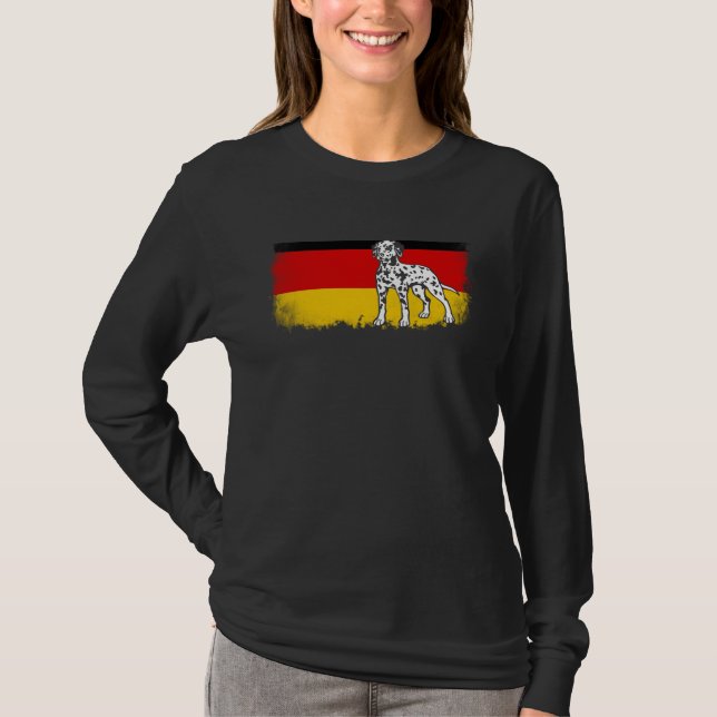 Dalmatian vintage German Germany flag dog T-Shirt (Vorderseite)