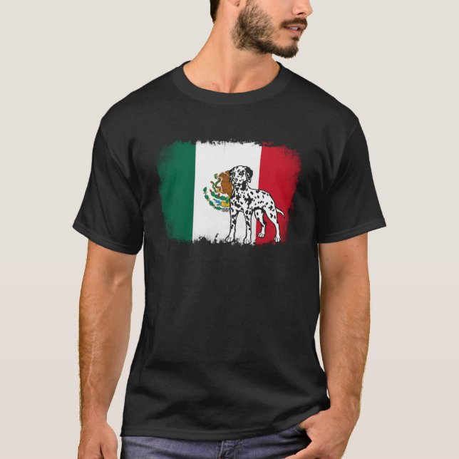 Dalmatian vintage Mexico Mexican flag dog T-Shirt (Vorderseite)