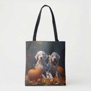 Dalmatian-Welpe Herbstfreude Kürbis 