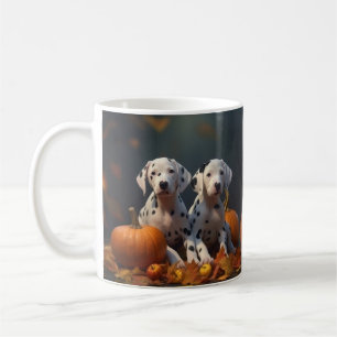 Dalmatian-Welpe Herbstfreude Kürbis  Kaffeetasse