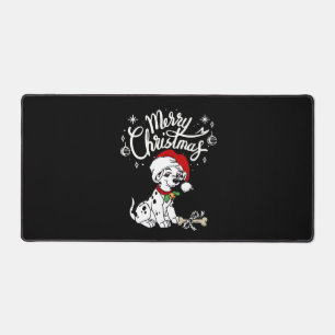 Dalmatian-Welpe mit Weihnachtsmannmütze Xmas Schreibtischunterlage