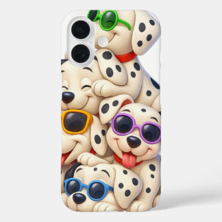 Dalmatian-Welpen-Stapel iPhone 16 Hülle
