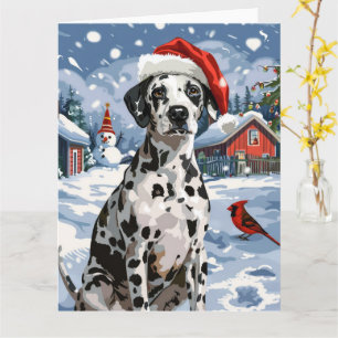 Dalmatian-Winter-Wunderland-Weihnachtsfreude Karte