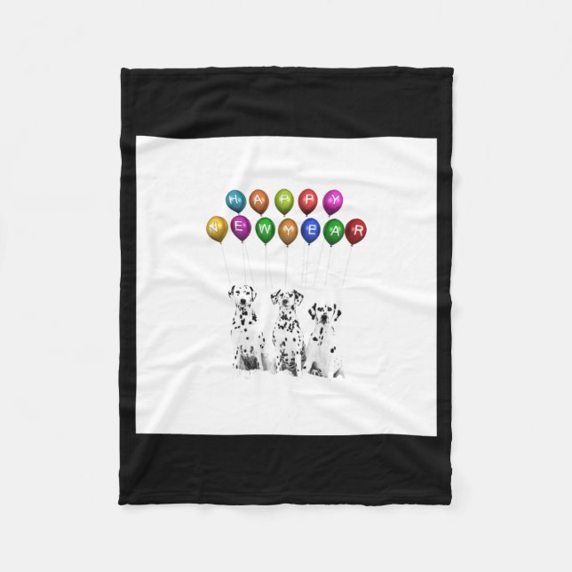 Dalmatians Wishing Happy New Year 2016 _1  Fleecedecke (Vorderseite)