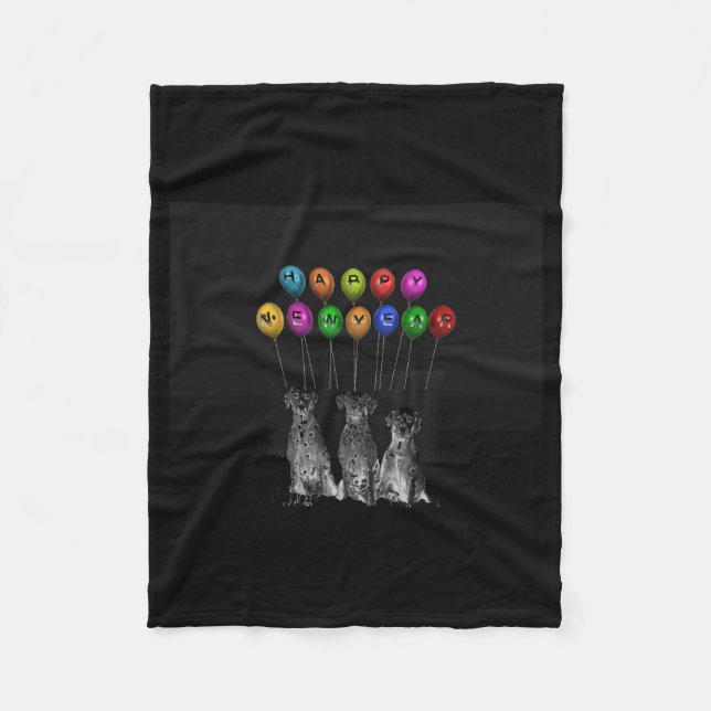 Dalmatians Wishing Happy New Year 2016 T Shirt_1  Fleecedecke (Vorderseite)