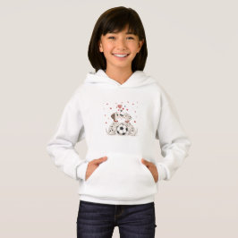 Dalmatians with soccer ball for Valentine's Day Hoodie