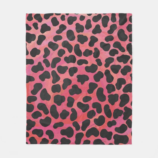 DalmatiDalmatian Schwarz und Rot Fleecedecke (Vorderseite)