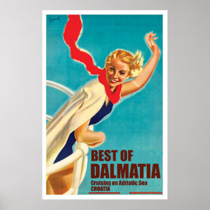 Dalmatien, Kroatien, Mädchen auf einer Yacht Poster