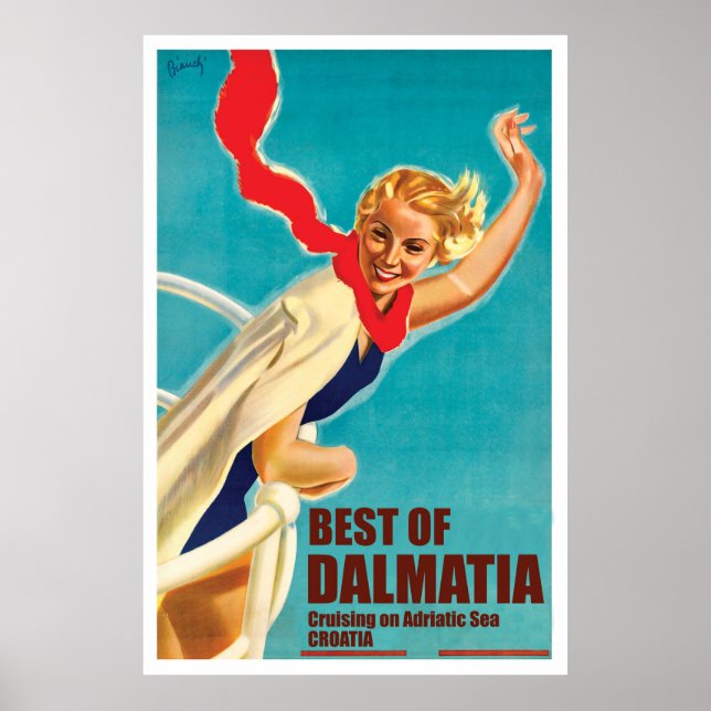 Dalmatien, Kroatien, Mädchen auf einer Yacht Poster (Vorne)