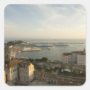 Dalmatien, Split. Sicht auf Riva Quadratischer Aufkleber