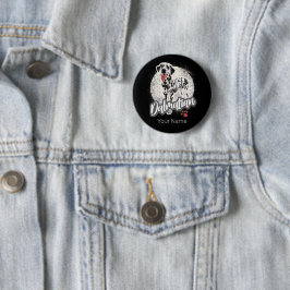 Dalmatier mit Paw Vintage Hund liebt Design Button