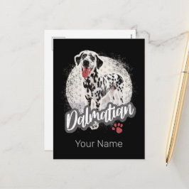 Dalmatier mit Paw Vintage Hund liebt Design Feiertagspostkarte