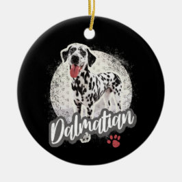 Dalmatier mit Paw Vintage Hund liebt Design Keramik Ornament