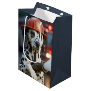 Dalmatier zum Geburtstag mit Feuerwehrschlauch Mittlere Geschenktüte