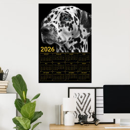 Dalmatiner 2026 Kalender – Schwarz & Weiße Eleganz Poster