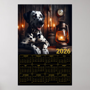Dalmatiner 2026 Rustikaler Kalender Poster