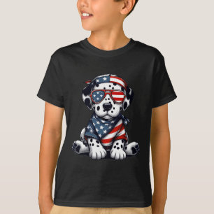 Dalmatiner American USA Flag Sungles 4. Juli Da T-Shirt