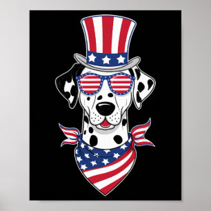 Dalmatiner American USA Flag Sungles 4. Juli Do Poster
