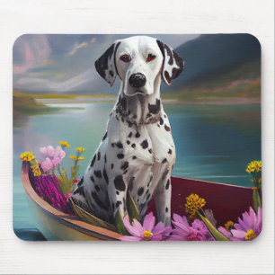 Dalmatiner auf einem Paddel: Ein landschaftliches Mousepad