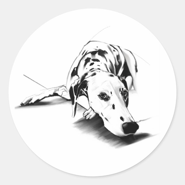 Dalmatiner Aufkleber - Hunde Kunst (Vorderseite)