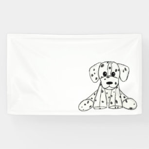 Dalmatiner ausgestopfter Hund zeichnend Kontur ein Banner