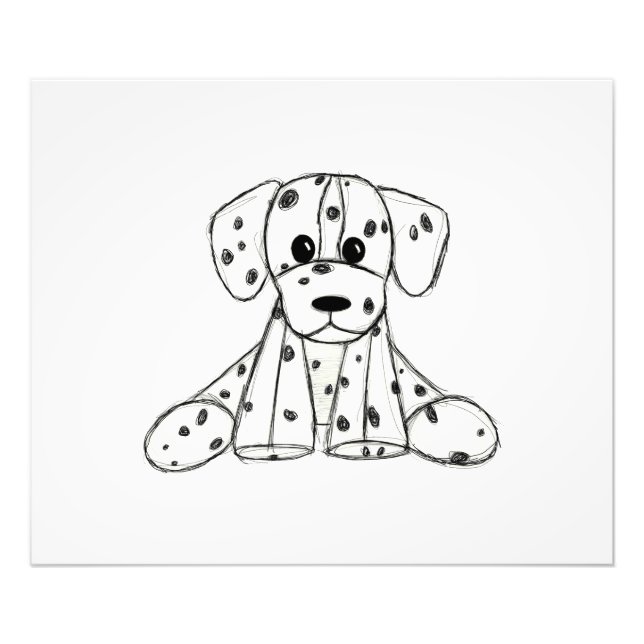 Dalmatiner ausgestopfter Hund zeichnend Kontur ein Fotodruck (Vorne)