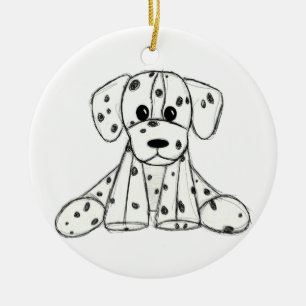 Dalmatiner ausgestopfter Hund zeichnend Kontur ein Keramik Ornament
