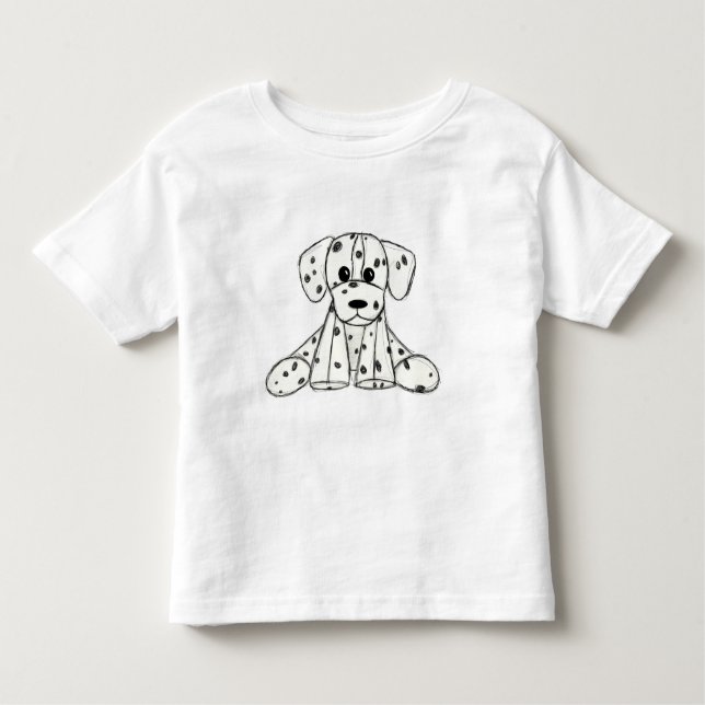 Dalmatiner ausgestopfter Hund zeichnend Kontur ein Kleinkind T-shirt (Vorderseite)