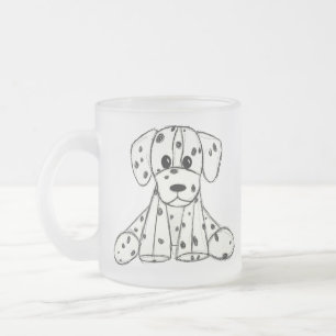 Dalmatiner ausgestopfter Hund zeichnend Kontur ein Mattglastasse