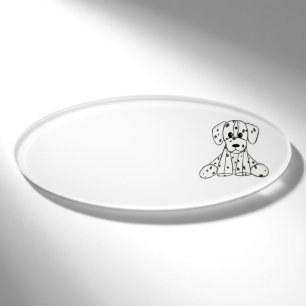 Dalmatiner ausgestopfter Hund zeichnend Kontur ein Namenschild