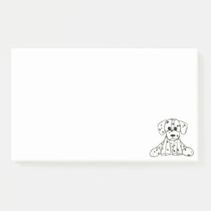 Dalmatiner ausgestopfter Hund zeichnend Kontur ein Post-it Klebezettel