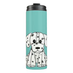 Dalmatiner ausgestopfter Hund zeichnend Kontur ein Thermosbecher