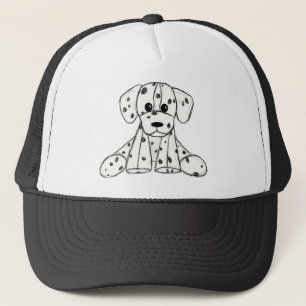 Dalmatiner ausgestopfter Hund zeichnend Kontur ein Truckerkappe