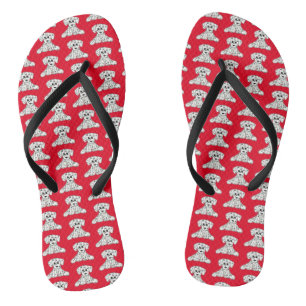 Dalmatiner ausgestopfter Hund Zeichnung Umriss ein Flip Flops