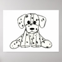 Dalmatiner ausgestopfter Hund Zeichnung Umriss ein
