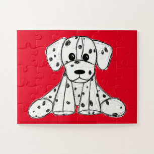 Dalmatiner ausgestopfter Hund Zeichnung Umriss ein Puzzle