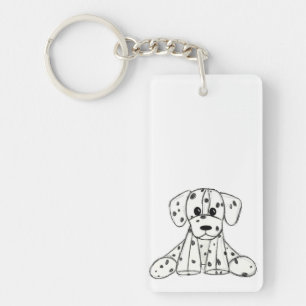 Dalmatiner ausgestopfter Hund Zeichnung Umriss ein Schlüsselanhänger