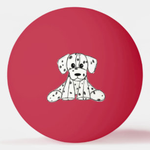 Dalmatiner ausgestopfter Hund Zeichnung Umriss ein Tischtennisball