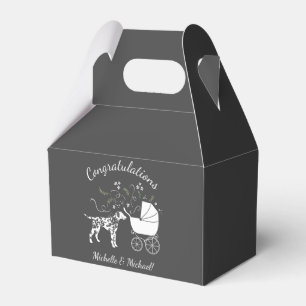Dalmatiner Baby Dusche Hund Silhouette Geschenkschachtel