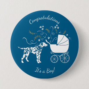 Dalmatiner Babydusche Button
