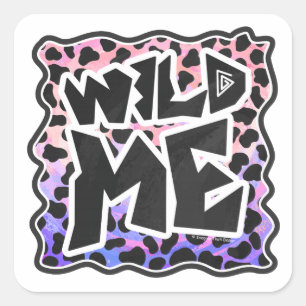 Dalmatiner Black and Pink Wild Me Quadratischer Aufkleber