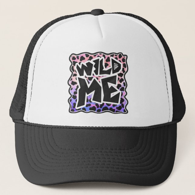 Dalmatiner Black and Pink Wild Me Truckerkappe (Vorderseite)