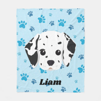 Dalmatiner Blue Paw Drucken Personalisierte Kinder Fleecedecke