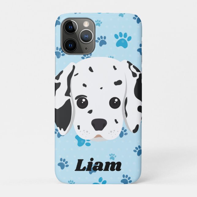 Dalmatiner Blue Paw Print Personalisiert Case-Mate iPhone Hülle (Rückseite)