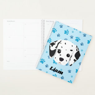 Dalmatiner Blue Paw Print Personalisiert Planer