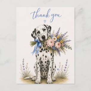 Dalmatiner-Blumenstrauß Dankeschön Postkarte