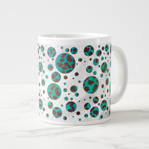 Dalmatiner braun und Aquamarin Jumbo-Tasse